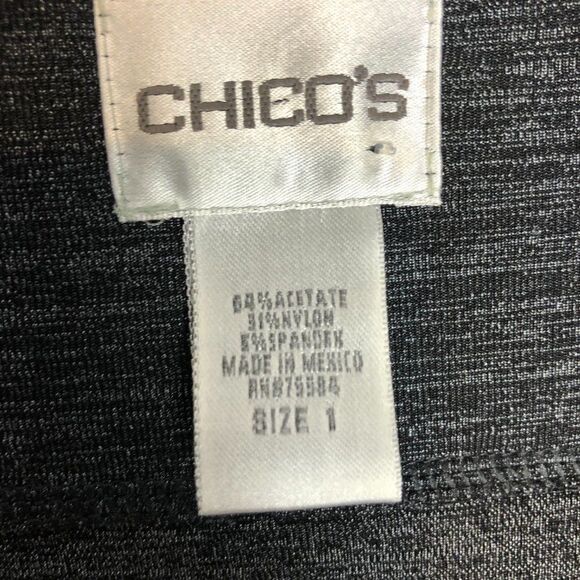 Chicos Gray Long Cardigan Duster Tag Size 1 Open Front with tie.              KS - Picture 2 of 8